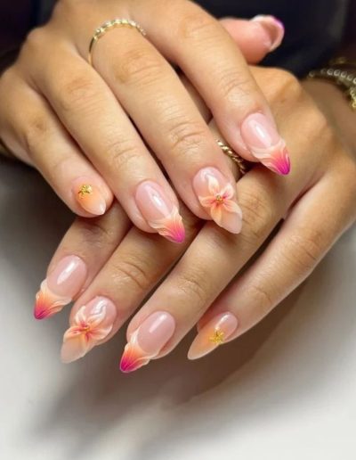blooming gel nail designs