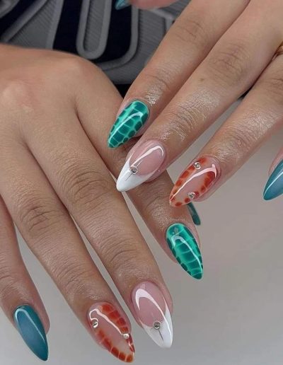 blue summer nails