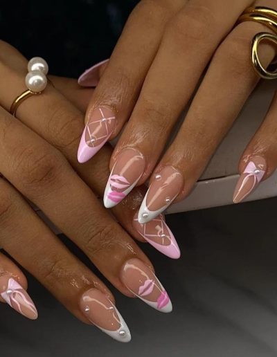 elegant valentine nails