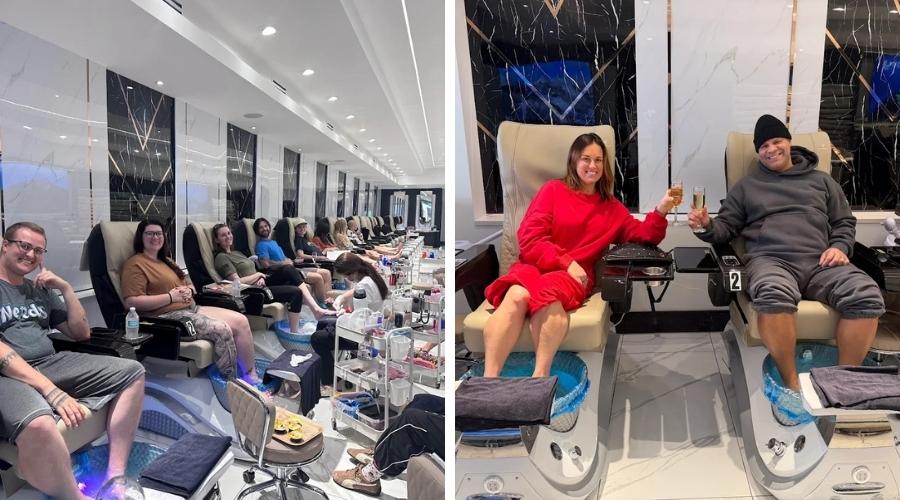 nail salon booking for group