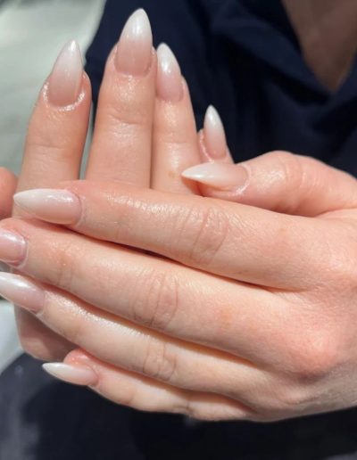 pink white ombre nails