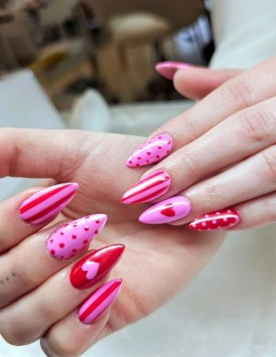 valentine day acrylic nails